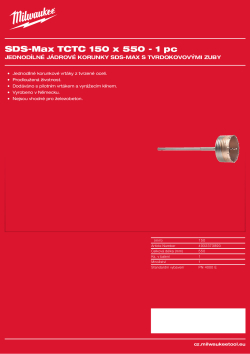 MILWAUKEE SDS-Max TCT Core Cutters - One Piece Design 4932373890 A4 PDF