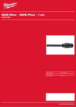 MILWAUKEE Adaptér SDS-Max na SDS-Plus 4932359490 A4 PDF