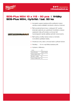 MILWAUKEE SDS-Plus MX4 drill bits 4932479369 A4 PDF