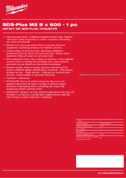 MILWAUKEE SDS-Plus M2 Drill bits 4932399327 A4 PDF