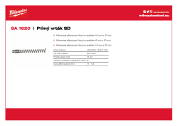 MILWAUKEE Přímý vrták ke spirálám 16 mm a 20 mm 48532830 A4 PDF