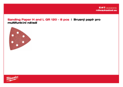 MILWAUKEE Smirkový papír. Hook & Loop. 8 dílné balení. 48902120 A4 PDF