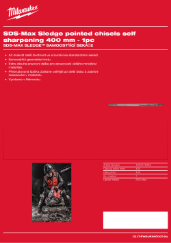 MILWAUKEE Špičák SDS-Max SLEDGE™ 400 mm 4932478266 A4 PDF
