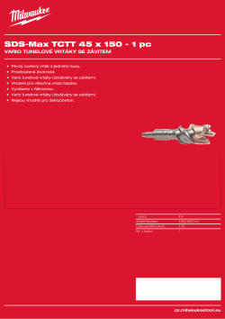 MILWAUKEE SDS-Max TCT Tunnel Drills 4932430744 A4 PDF