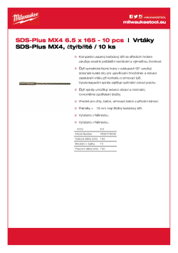 MILWAUKEE SDS-Plus MX4 drill bits 4932479556 A4 PDF