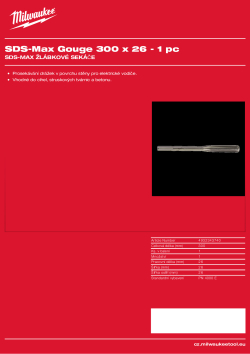 MILWAUKEE Drážkovací sekáč SDS-Max 4932343740 A4 PDF