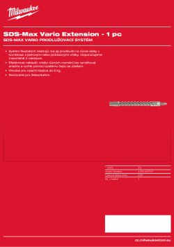 MILWAUKEE Nástavec Vario (včetně čepu se závitem) 4932430737 A4 PDF