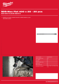 MILWAUKEE Plochý sekáč SDS-Max 4932399303 A4 PDF