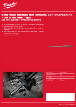 MILWAUKEE Sekáč SDS-Max SLEDGE plochý 400x25 mm 4932478267 A4 PDF