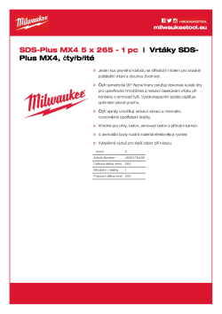 MILWAUKEE SDS-Plus MX4 5 × 265 - 1 kus 4932478466 A4 PDF