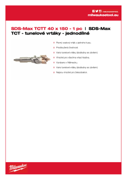 MILWAUKEE SDS-Max TCT Tunnel Drills 4932430743 A4 PDF