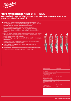 MILWAUKEE Pilový plátek WRECKER s karbidovými zuby 150 × 6 TPI - 5 kusů 48005541 A4 PDF