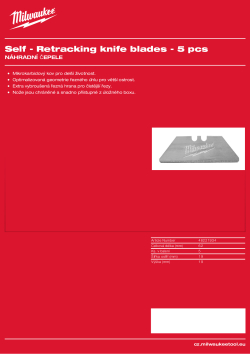 MILWAUKEE Náhradní čepele - nůž na karton zaoblený 48221934 A4 PDF