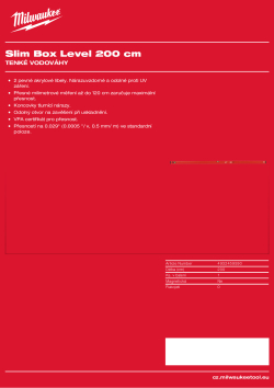 MILWAUKEE Tenká vodováha 200 cm nemagnetická 4932459590 A4 PDF