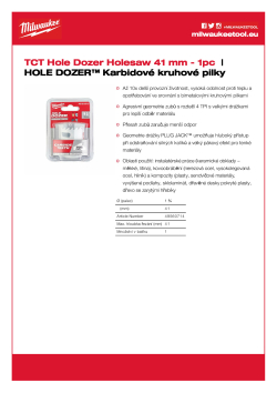 MILWAUKEE Hole Dozer Holesaws with Carbide Teeth 49560714 A4 PDF