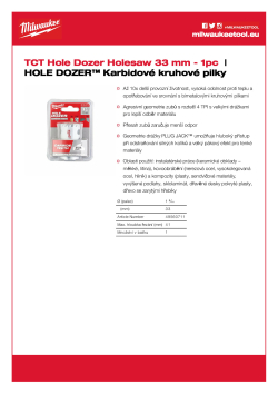 MILWAUKEE Hole Dozer Holesaws with Carbide Teeth 49560711 A4 PDF