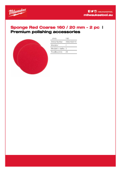 MILWAUKEE Pěnový kotouč červený, hrubý 160 / 20 mm 4932492316 A4 PDF