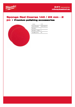 MILWAUKEE Pěnový kotouč červený, hrubý 140 / 25 mm 4932492319 A4 PDF