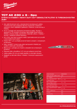 MILWAUKEE Wood with nails: AX with carbide teeth 48005526 A4 PDF