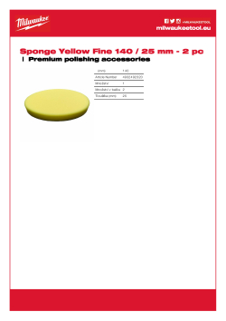 MILWAUKEE Pěnový kotouč žlutý, jemný 140 / 25 mm 4932492320 A4 PDF