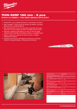 MILWAUKEE Wood with nails - THIN KERF demolition 48005035 A4 PDF