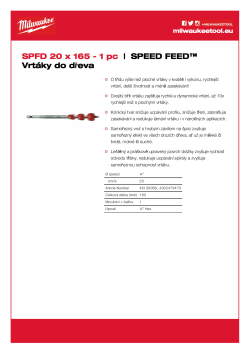 MILWAUKEE Speed Feed™ Wood Drill Bits 4932479473 A4 PDF