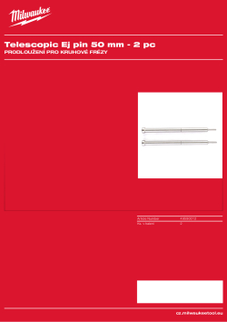 MILWAUKEE Prodloužení pro kruhové frézy 50 mm 49590012 A4 PDF