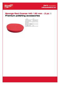 MILWAUKEE Pěnový kotouč červený, hrubý 140 / 20 mm 4932492310 A4 PDF