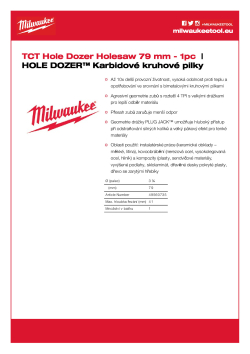 MILWAUKEE Hole Dozer Holesaws with Carbide Teeth 49560735 A4 PDF