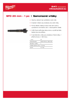 MILWAUKEE Selfeed Drill Bits 4932479478 A4 PDF