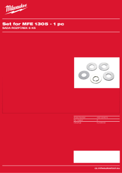 MILWAUKEE Sada rozpěrek. Obsahuje 6 prstenců. 4931334675 A4 PDF