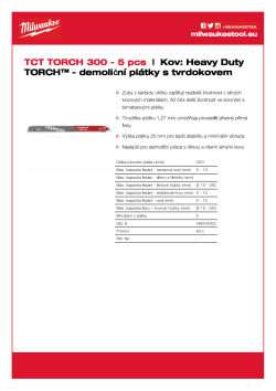 MILWAUKEE Pilový plátek TORCH™ s karbidovými zuby - 300 mm - 5 kusů 48005503 A4 PDF