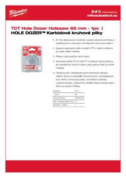 MILWAUKEE Hole Dozer Holesaws with Carbide Teeth 49560728 A4 PDF