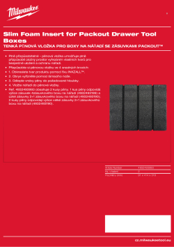 MILWAUKEE Tenká pěnová vložka pro boxy na nářadí se zásuvkami PACKOUT™ 4932493993 A4 PDF