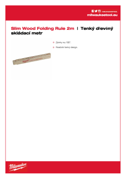MILWAUKEE Tenký dřevěný skládací metr 4932459303 A4 PDF