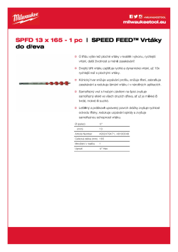 MILWAUKEE Speed Feed™ Wood Drill Bits 4932479471 A4 PDF