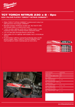 MILWAUKEE TORCH™ NITRUS CARBIDE™ - 230 mm - 5 ks 48005562 A4 PDF