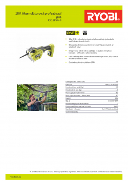 RYOBI RY18PSA 18V Akumulátorová prořezávací pila 5133004594 A4 PDF