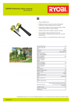 RYOBI RBV3000CSV 3000W Elektrický fukar/vysavač 5133002188 A4 PDF