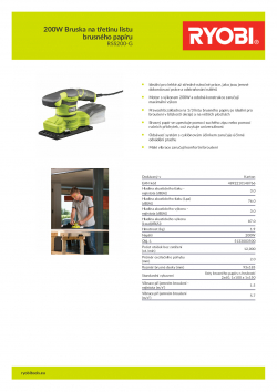 RYOBI RSS200 200W Bruska na třetinu listu brusného papíru 5133003500 A4 PDF