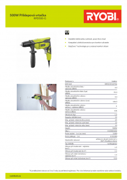RYOBI RPD500 500W Příklepová vrtačka 5133001832 A4 PDF