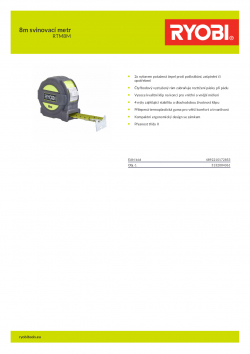 RYOBI RTM 8m svinovací metr 5132004361 A4 PDF