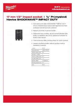 MILWAUKEE ½" impact sockets - std  4932478042 A4 PDF
