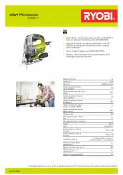 RYOBI RJS850 600W Přímočará pila 5133002217 A4 PDF