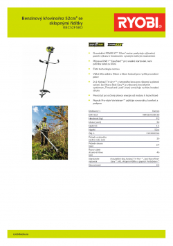 RYOBI RBC52FSBO Benzinový křovinořez 52cm³ se sklopnými řidítky 5133002544 A4 PDF