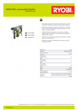 RYOBI RSDS800 800W SDS+ pneumatické kladivo 5133002517 A4 PDF