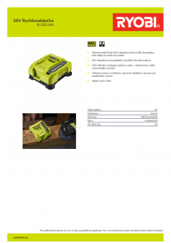 RYOBI RY36C60A 36V Rychlonabíječka 5133004555 A4 PDF