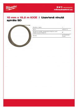MILWAUKEE Tight Wind Spiral SD Spirála 10 mm x 15 m 48532773 A4 PDF
