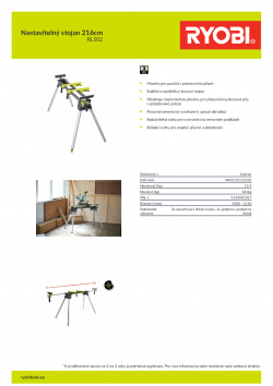 RYOBI RLS0 Nastavitelný stojan 216cm 5133001817 A4 PDF