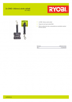 RYOBI RLYARD 2x ONE+ šňůrový závěs nářadí 5132004299 A4 PDF